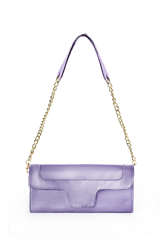 Women's lilac purple luxurious elegant clutch for ceremonies, weddings and evenings out. - Top view